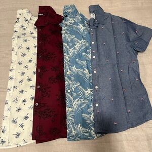 Express Men's Casual Button Down Shirts - Cream, Red, Blue